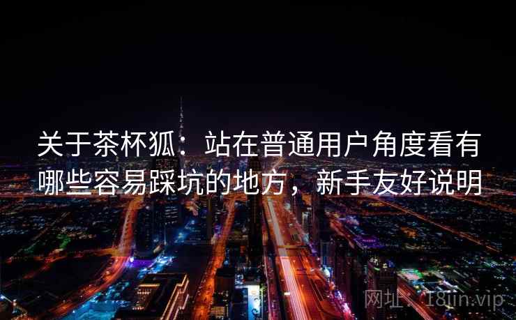关于茶杯狐：站在普通用户角度看有哪些容易踩坑的地方，新手友好说明