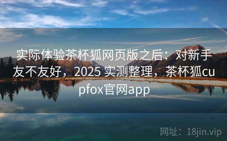 实际体验茶杯狐网页版之后：对新手友不友好，2025 实测整理，茶杯狐cupfox官网app