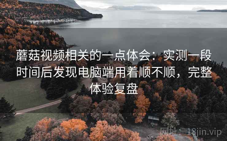 蘑菇视频相关的一点体会：实测一段时间后发现电脑端用着顺不顺，完整体验复盘