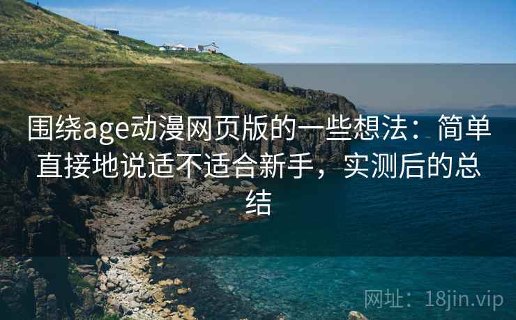 围绕age动漫网页版的一些想法:简单直接地说适不适合新手,实测后的总结