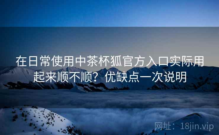 在日常使用中茶杯狐官方入口实际用起来顺不顺？优缺点一次说明